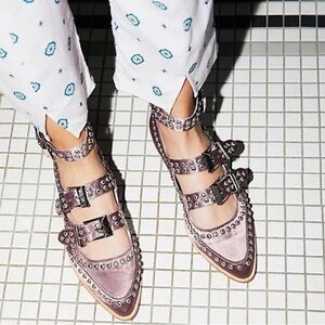 FP x Jeffrey Campbell Cooper Studded Flat Mauve